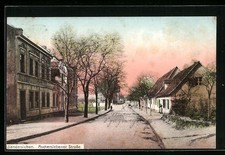 Ansichtskarte Sandersleben, Ascherslebener Strasse mit Anwohnern 1913 
