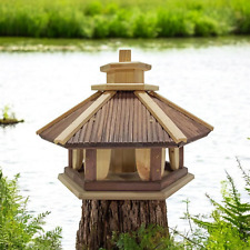 Vogelhaus ,handgefertigtes Sechseck Vogelhaus aus Holz wetterfest  Ständer