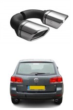 Endrohre für VW Touareg 2002-2010 in Sportauspuff Optik Blende Auspuff oval