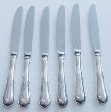 6 Messer BSF Englisch Chippendale versilbert 21,2cm