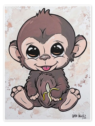 Poster baby affe double u - poster,