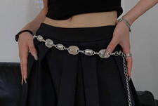 Bauch Kette Damen in Silber.