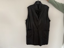 Damen, Lederweste, lang, schwarz, Größe 50, Julia S. Roma