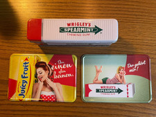 Blechdose/-Schild Konvolut Wrigleys Spearmint / Juicy Fruit Chewing Gum Vintage