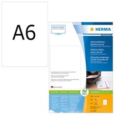HERMA 8689 Adressetiketten Premium Blattformat A6 105x148 mm weiß Papier matt 80