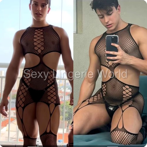 Herren fishnet bodysuit - fishnet,