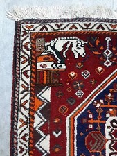 Persepolis Gashgai Kleiner Perser Nomadenteppich Ca. 69x69 cm Pferdeköpfe Antik