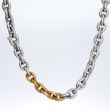Collier Kette 14 Karat 585 Weissgold Gelbgold, 44 Gramm schwer