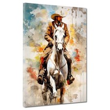 Western Cowboy Mann auf Pferd