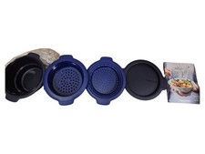 Tupperware Dampfgarer Set Dampfgartopf Mikrowelle Blau Kunststoff 22 cm