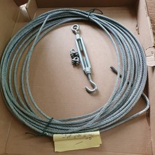 Stahlseil Drahtseil 5mm * ca. 9 Meter lang * mit Drahtklemmen und Seilspanner