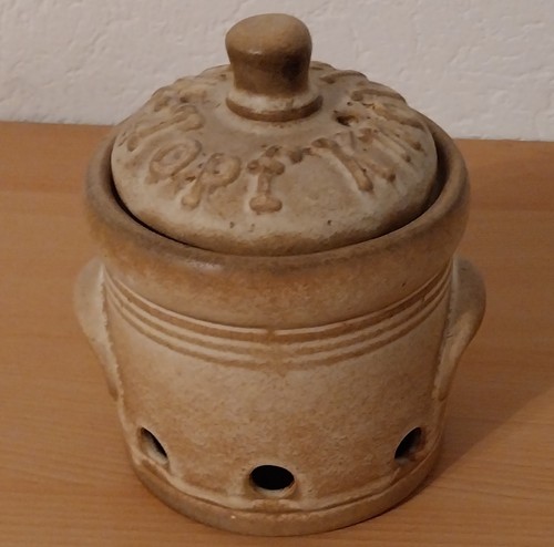 Vintage knoblauchtopf aus - knoblauchtopf,