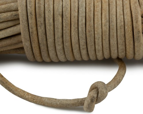 ø1mm natur rundes lederband - natur,