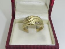 333 Gold Ring 8K Gelbgold Diamant breiter Bandring 3,94 g RG 58 - 18,4 mm 5934a