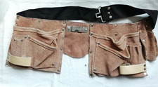 Leder Werkzeuggürtel Gürteltaschen Rindsleder natur braun TAPE HOLDER ca. 56 cm 