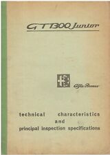 ALFA ROMEO GT 1300 JUNIOR GIULIA COUPE 1967-69 WERKSANGABEN/TECHNISCHES DATENBUCH