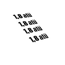 1,8 atü Reifendruck Aufkleber