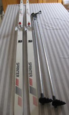 Langlaufski Set ca. 195 cm- 5,5 cm Muckle Sprinter Stöcke Klemm 135 cm