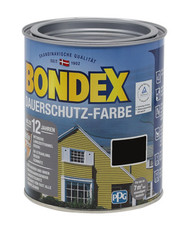Bondex Dauerschutzfarbe schwarz RAL 9017 0,75L BEULE Wetterschutzfarbe