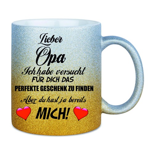 Farbverlauf-Glitzer-Kaffetasse