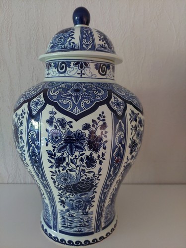 Vintage delfts boch deckelvase - delfts,