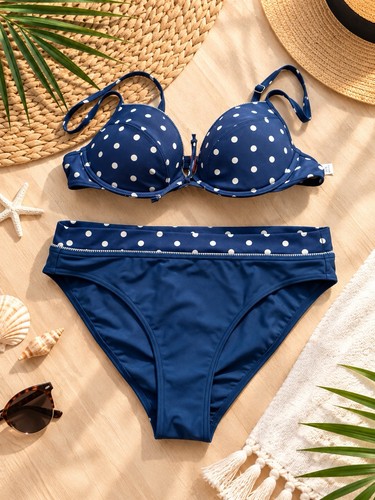 Bikini esprit blau gepunktet - blau,