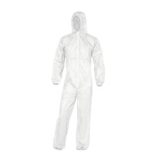 Einweg Overall "TYP 30" Vlies weiß PP, Schutzanzug Einwegoverall 1 Stück 
