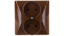 OSPEL AKCENT Doppelsteckdose b/u braun GP-2A/24 Wandsteckdosen Schutzkontakt