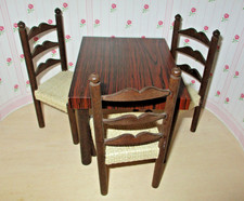Bodo Hennig Eßecke Tisch 3 Stühle 1:6 Puppenstube Möbel auch für Barbie Puppen