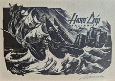 Rudolf Warnecke: Exlibris für Hans Leip (signiert).