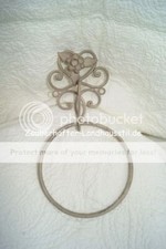 Handtuchhalter Ring NIKO Grau/Braun Handtuchhalter Ring Metall Landhaus Shabby