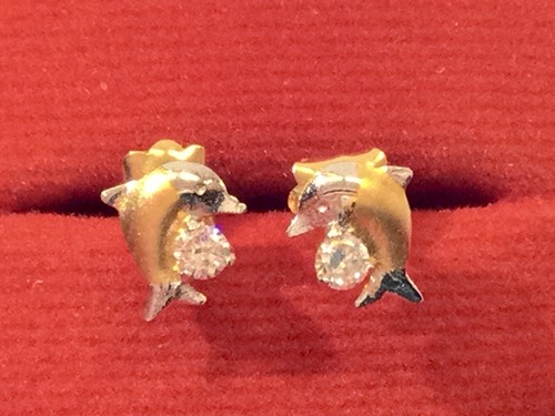 18k gold ohrstecker delfine - ohrstecker,