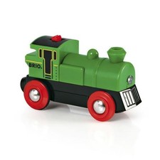 Brio 33595 - Speedy Green Batterielok Holzeisenbahn Zugwagen Klassich Kinder NEU