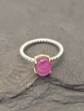 925 Silber Ring Rubin Cabochon