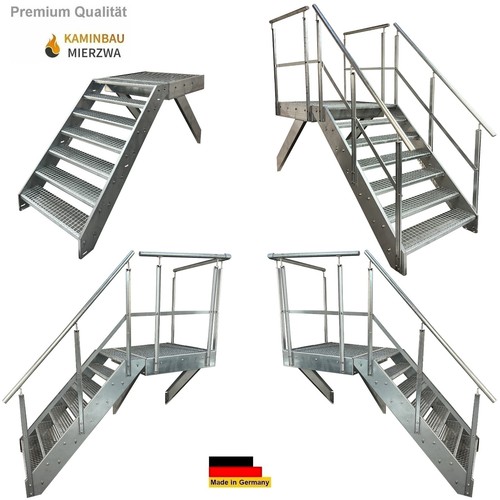 Stahltreppe verzinkt stufen - verzinkt, 7