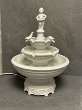 Vintage Porzellan Springbrunnen Wasserspiel mit Putte und Vögeln um 1970 #625