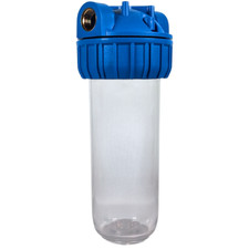 3 Stück Klares Wasserfiltergehäuse 10 Zoll x 2,5 Zoll Messinganschlüsse 3/4 Zoll & 1 Zoll BSP Conns