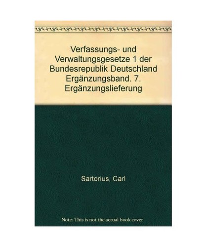 Sartorius verfassungs und - sartorius:, verfassungs-