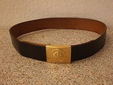 BW Bundeswehr Lederkoppel Dienstkoppel Marine schwarz mit goldenem Koppelschloß