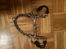 Kavalkade Pelham Gebiss 13,5 cm doppelt gebrochen Edelstahl mit Kinnkette