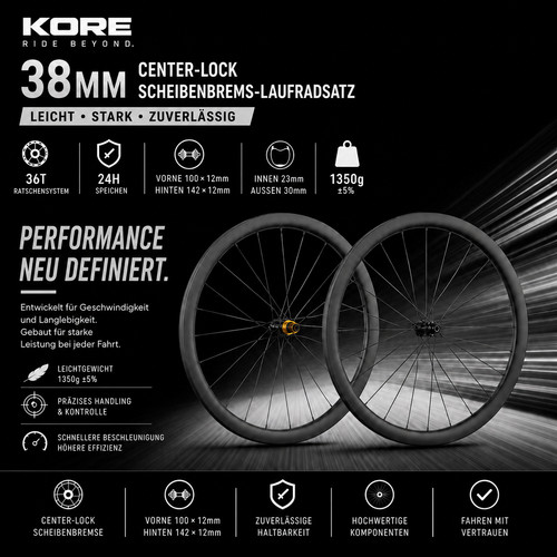 Kore 38mm carbon rennrad - 38mm,