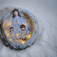 Solarleuchte, Religöser Engel, Weihnachtsfigur, Weihnachtsdeko