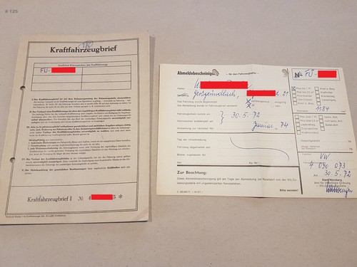 Fahrzeugbrief kfz brief 1961 - kfz,