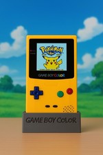 Gameboy Color Konsole - Gelb/Blau IPS LCD Display, Mod mit Neuem Gehäuse