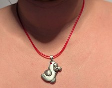 Diddl Maus Halskette rot Buchstabe J