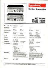 NORDMENDE Service Manual für RE 1100  9.154 H / RE 1200  9.155 H HiFi-Receiver