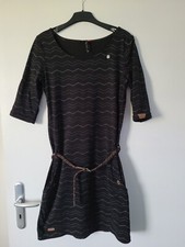 Ragwear Damen Kleid Tanya Chevron schwarz gemustert L 38