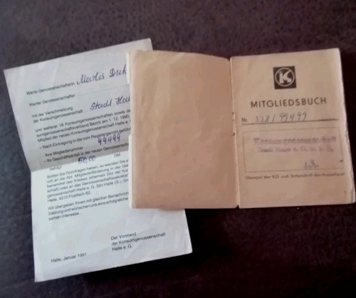 Ddr konsum mitgliedsbuch - ddr,