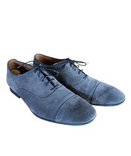 Lottusse Halbschuhe Wildleder grau Schnürer rahmengenäht Gr. 10 Handarbeit edel