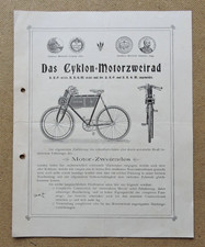 orig. Prospekt Cyklon Erlau Sachsen / Motorzweirad Fahrrad  / Benzin-Motor/~1900